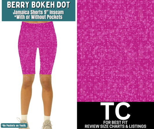 Berry Bokeh Dot Jamaica Shorts w/ Pockets