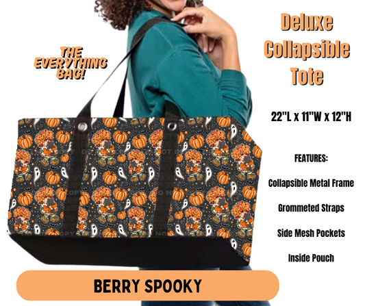 Preorder! Closes 7/2. ETA Oct. Berry Spooky Collapsible Tote
