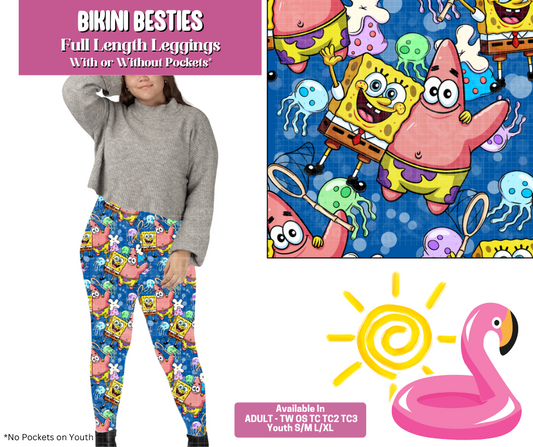 Preorder! Closes 5/6. ETA August. Bikini Besties Full Length Leggings w/wo Pockets