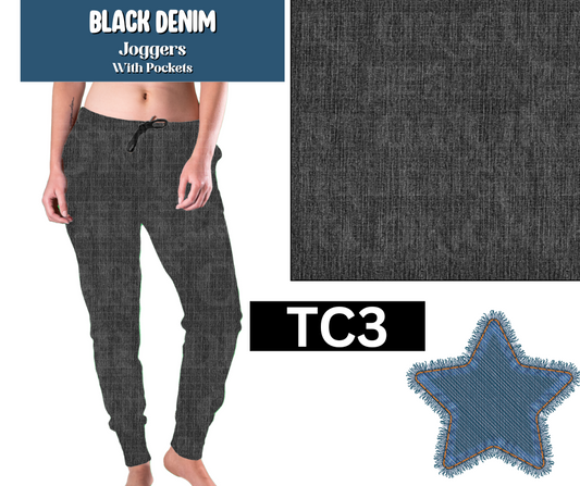Black Denim Joggers