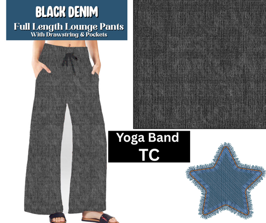 Black Denim Full Length Lounge Pants