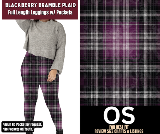 Blackberry Bramble Plaid Full Length Leggings w/ Pockets