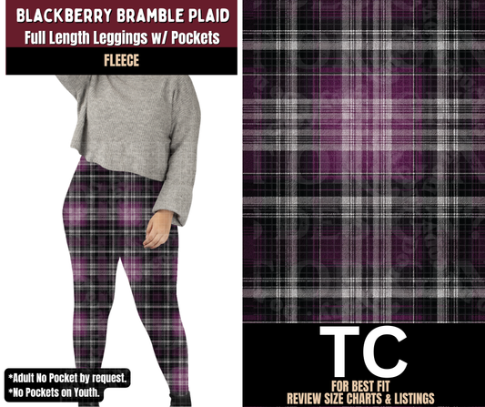 Blackberry Bramble Plaid Leggings Fleece
