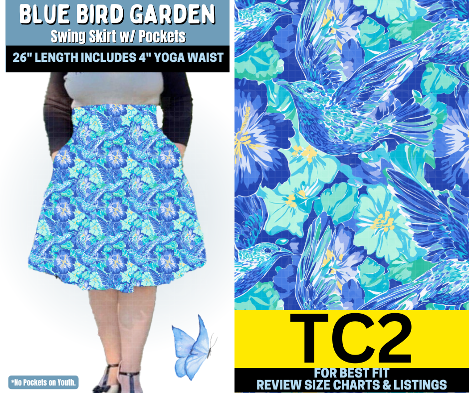 Blue Bird Garden Swing Skirt - Alonna's Legging Land