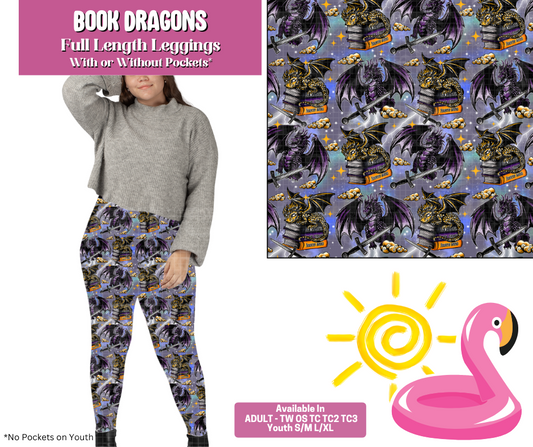 Preorder! Closes 5/6. ETA August. Book Dragons Full Length Leggings w/wo Pockets