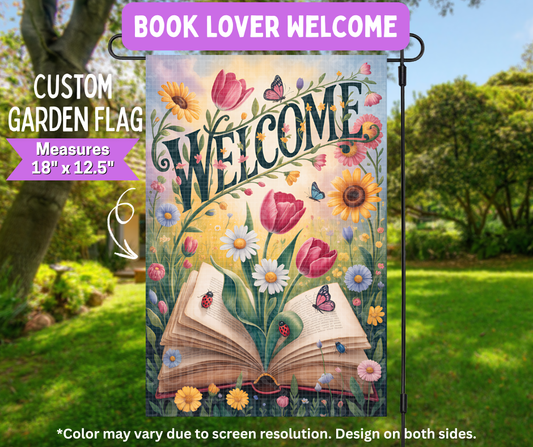 Book Lover Welcome Garden Flag