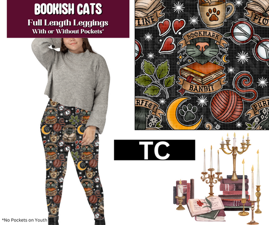 Bookish Cats Full Length Leggings w/ Pockets