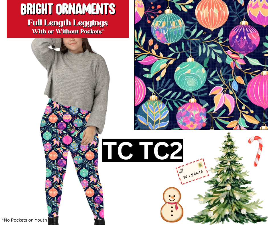 Bright Ornaments Full Length Leggings w/ Pockets