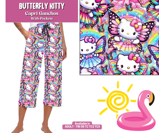 Preorder! Closes 5/6. ETA August. Butterfly Kitty Capri Gauchos