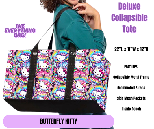 Preorder! Closes 5/19. ETA August. Butterfly Kitty Collapsible Tote