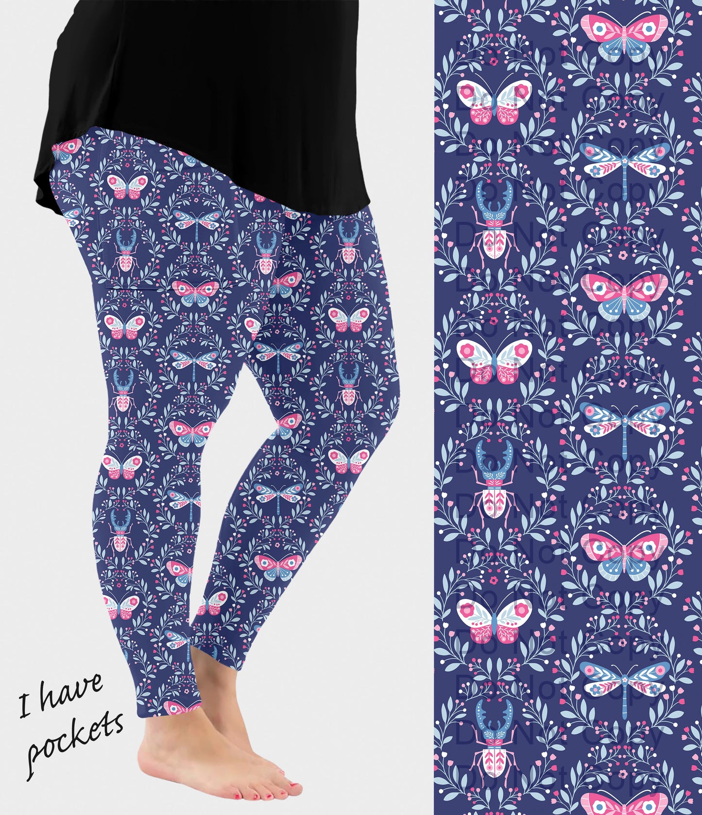 RTS - Butterfly Beetle Leggings with Pockets