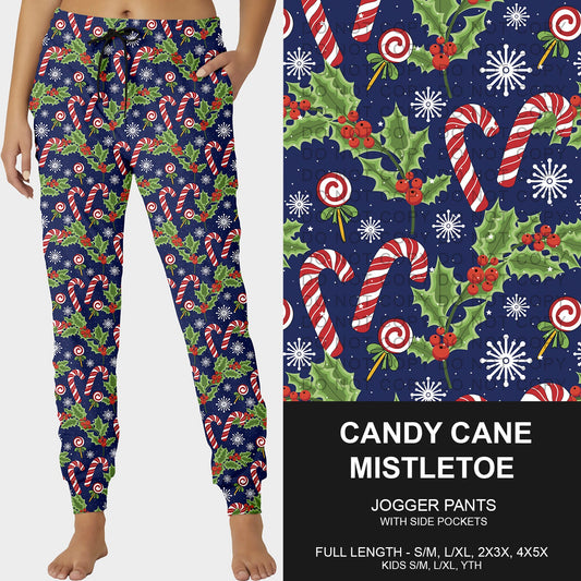 B254 - Preorder Candy Cane Mistletoe Joggers (Closes 10/05. ETA early Dec.)