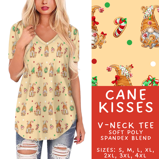 Batch #428 - Christmas Spirit - Closes 10/10 - ETA late Nov - Cane Kisses V-Neck Tee