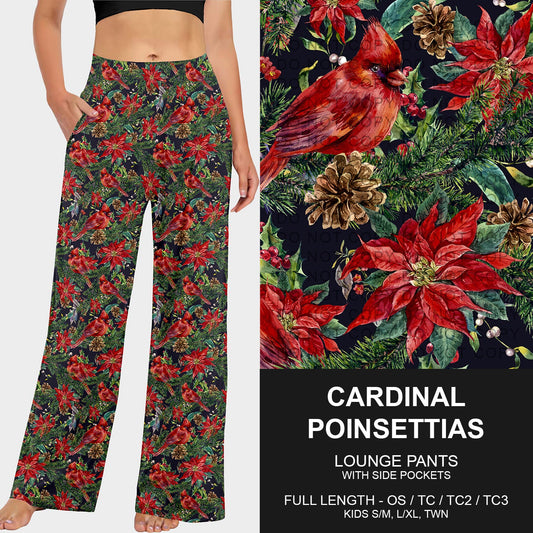B253 - Preorder Cardinal Poinsettias Lounge Pants (Closes 9/28. ETA late Nov.)