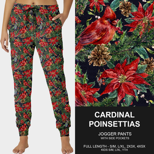 B253 - Preorder Cardinal Poinsettias Joggers (Closes 9/28. ETA late Nov.)
