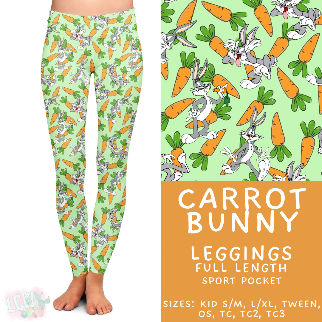 Batch #454 - Cool Characters 10 - Closes 11/26 - ETA mid Jan - Carrot Bunny Full Length Leggings