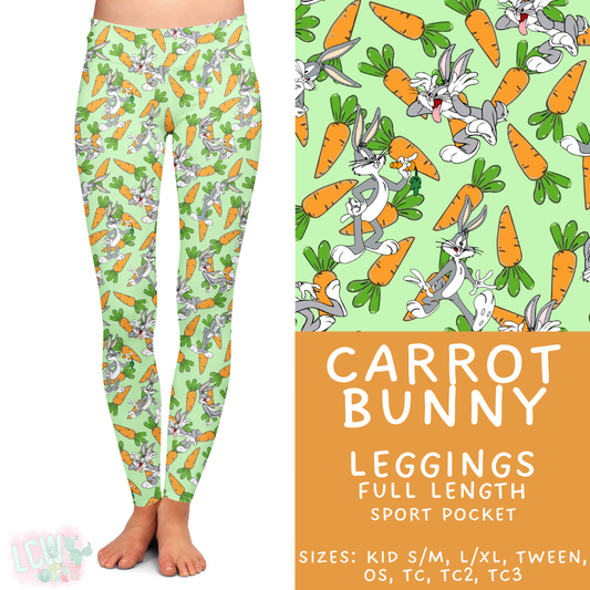 Batch #454 - Cool Characters 10 - Closes 11/26 - ETA mid Jan - Carrot Bunny Full Length Leggings