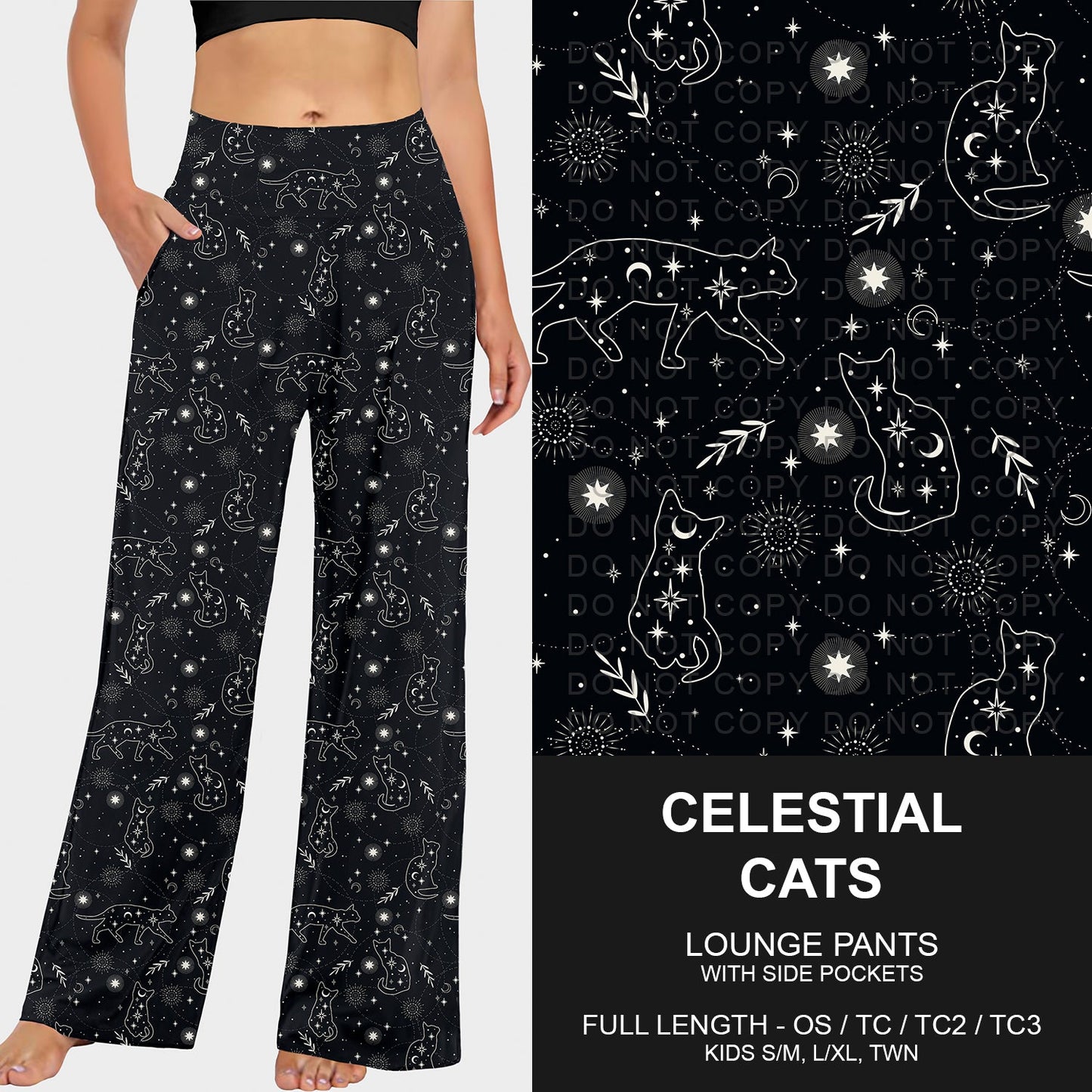 B252 - Preorder Celestial Cats Lounge Pants (Closes 9/21. ETA mid Nov.)