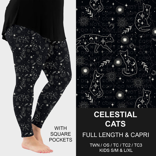B252 - Preorder Celestial Cats Leggings w/ Pockets (Closes 9/21. ETA: mid Nov.)