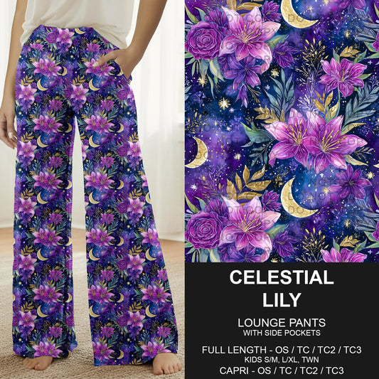 B274 - Preorder Celestial Lily Lounge Pants (Closes 2/22. ETA: late April) - Alonna's Legging Land