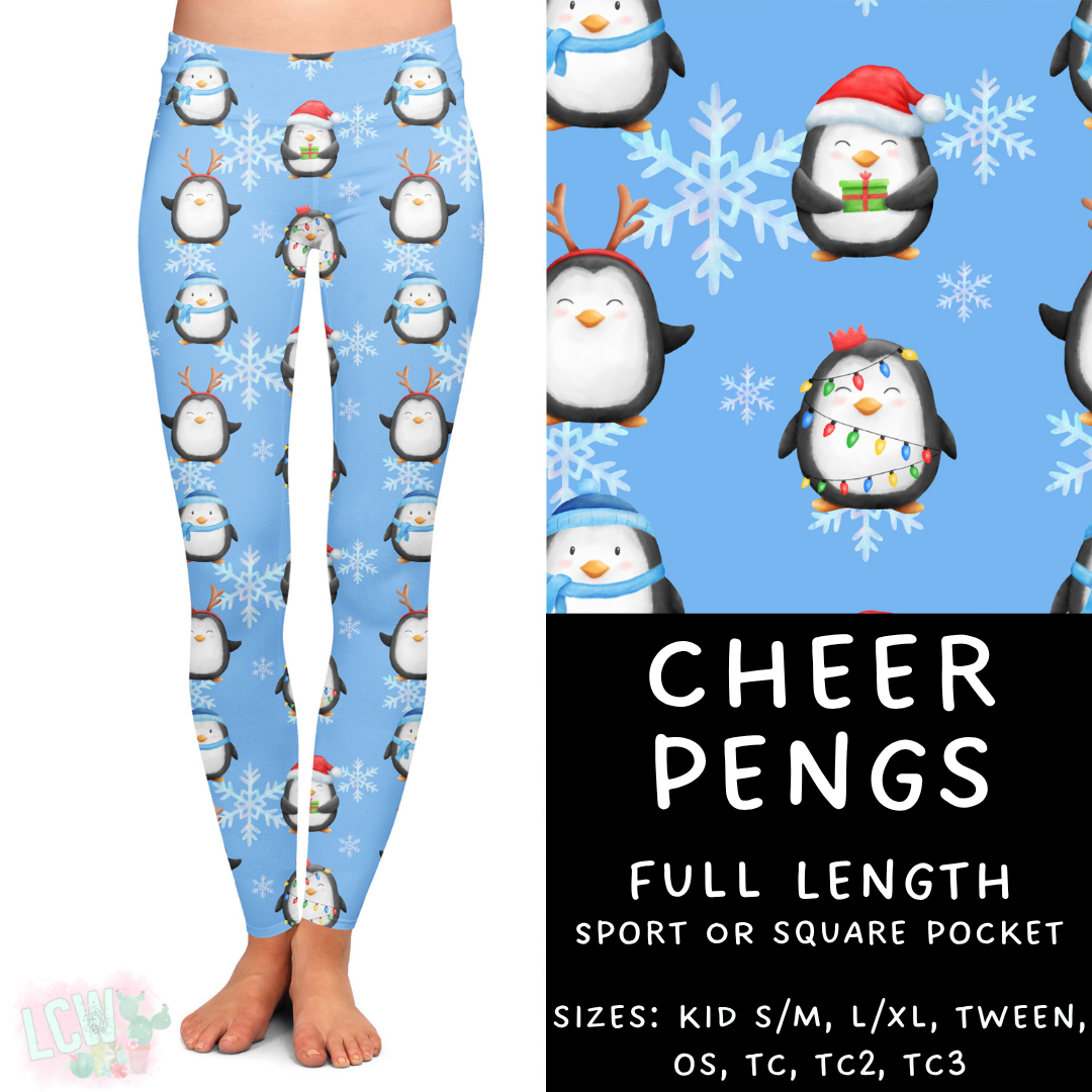 Ready To Ship - Cheer Pengs Full Length Leggings - OS Sport Pocket