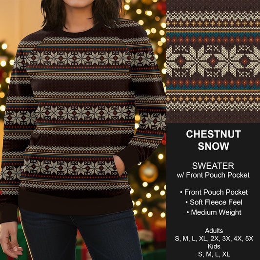 B255 - Preorder Chestnut Snow Sweater w/ Front Pocket (Closes 10/12. ETA early Dec.)