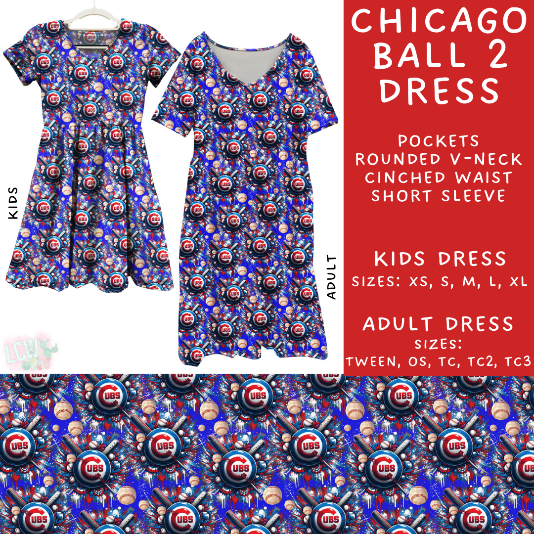 Batch #498 - Strike Out 3 - Closes 3/2 - ETA early May - Chicago Ball 2 Adult & Kids Dresses - Alonna's Legging Land