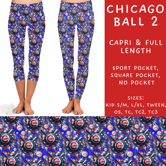 Batch #498 - Strike Out 3 - Closes 3/2 - ETA early May - Chicago Ball 2 Full and Capri Length Leggings - Alonna's Legging Land