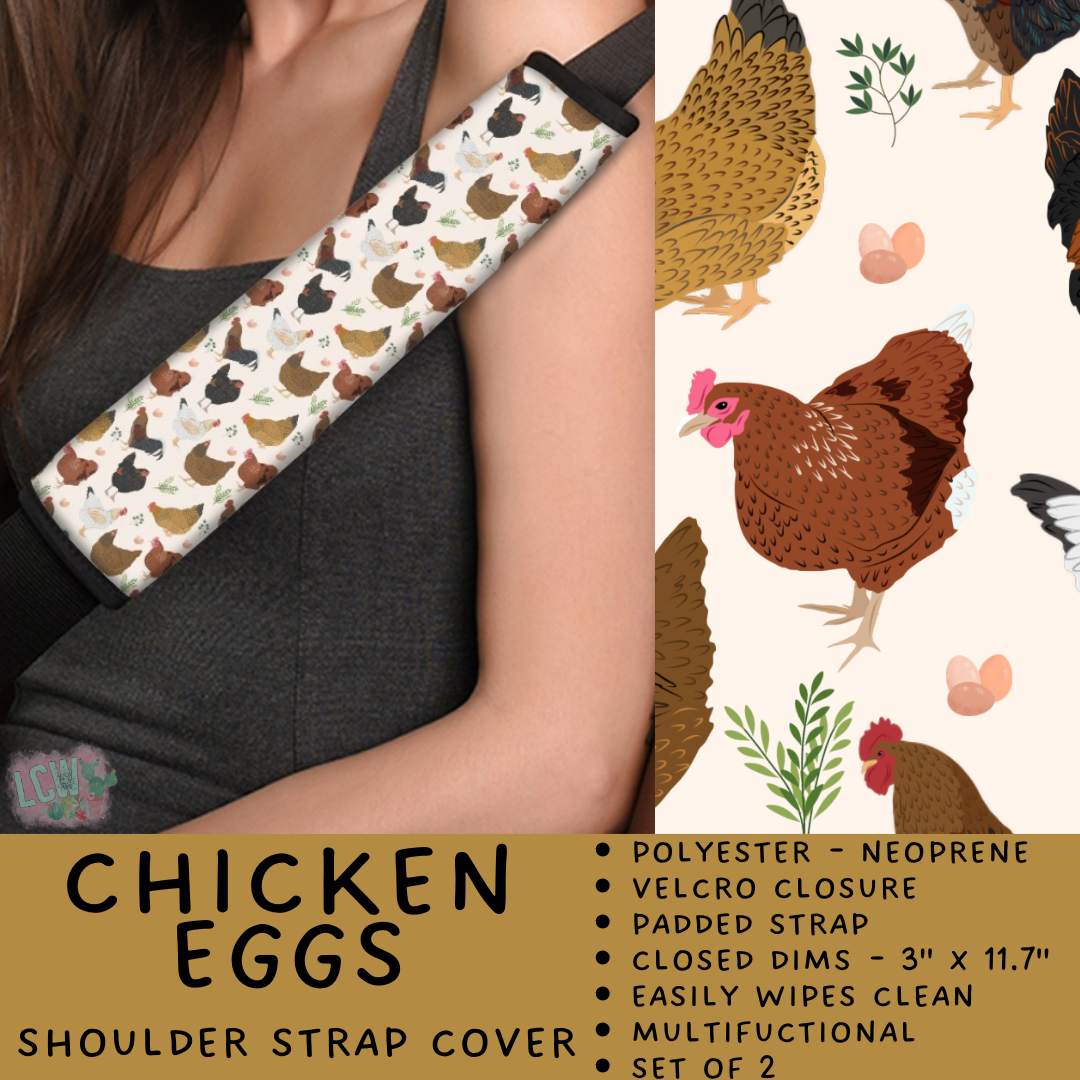 Batch #423 - Car Accessories - Closes 10/2 - ETA mid/late Nov - Chicken Eggs Shoulder Strap Pads
