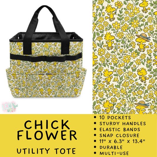 Batch #549 - Utility Tote 2 - Closes 6/29 - ETA late August - Chick Flower Utility Tote