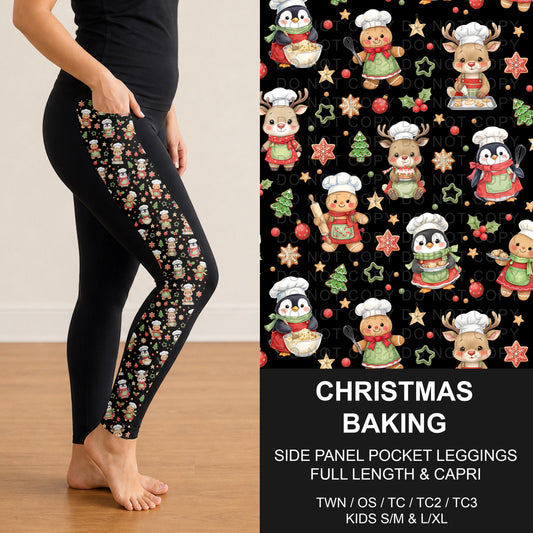 B311 - Preorder Christmas Baking Side Panel Pocket Leggings (Closes 9/06. ETA: mid Nov.)