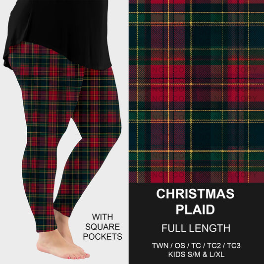 B254 - Preorder Christmas Plaid Leggings w/ Pockets (Closes 10/05. ETA early Dec.)