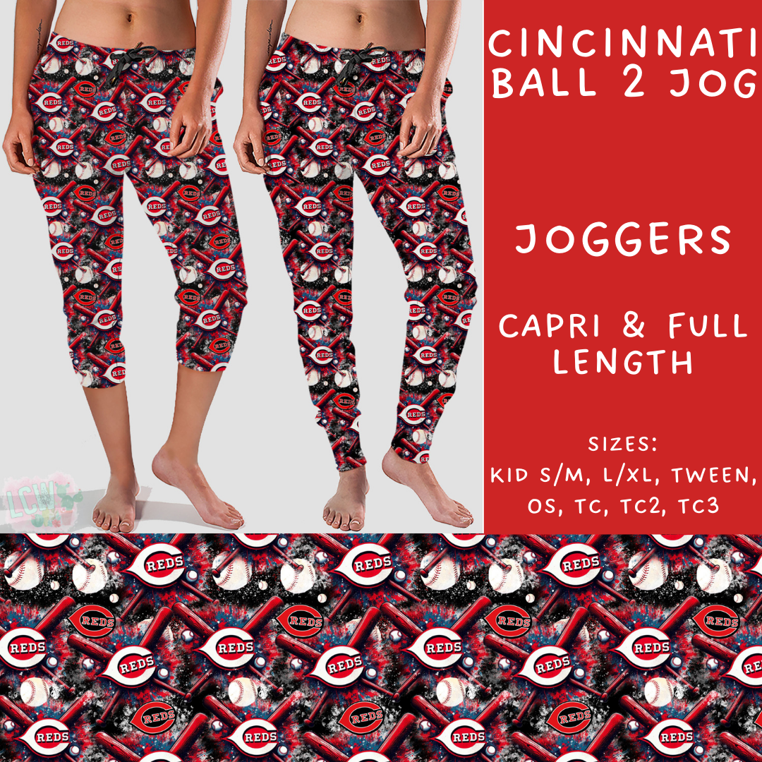 Batch #498 - Strike Out 3 - Closes 3/2 - ETA early May - Cincinnati Ball 2 Full and Capri Length Joggers - Alonna's Legging Land