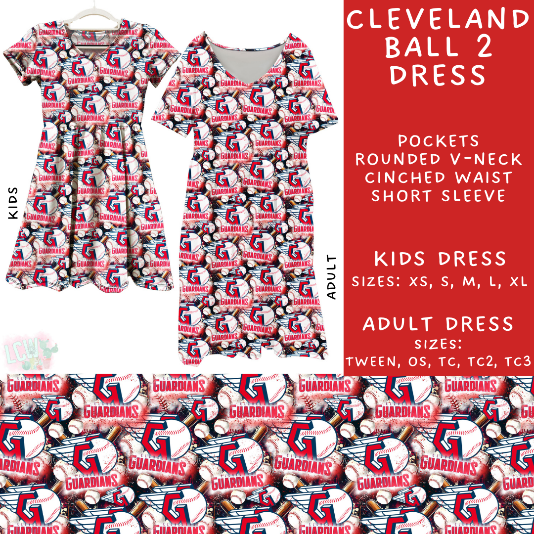 Batch #498 - Strike Out 3 - Closes 3/2 - ETA early May - Cleveland Ball 2 Adult & Kids Dresses - Alonna's Legging Land