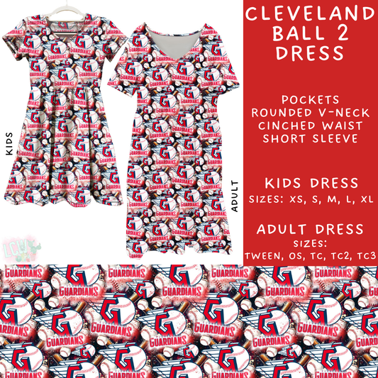 Batch #498 - Strike Out 3 - Closes 3/2 - ETA early May - Cleveland Ball 2 Adult & Kids Dresses - Alonna's Legging Land