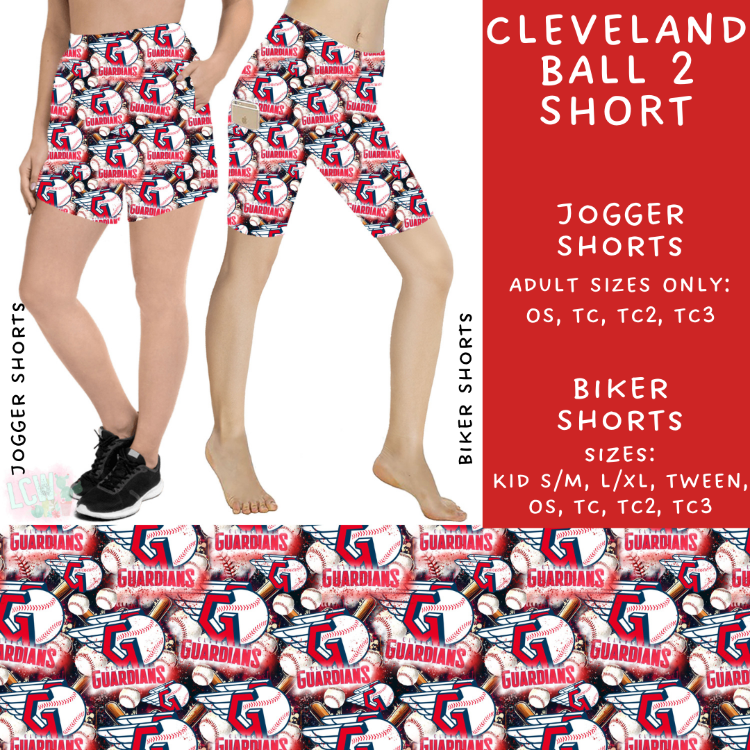 Batch #498 - Strike Out 3 - Closes 3/2 - ETA early May - Cleveland Ball 2 Biker & Jogger Shorts - Alonna's Legging Land