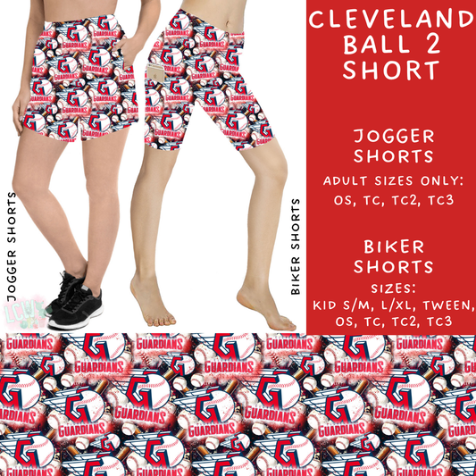 Batch #498 - Strike Out 3 - Closes 3/2 - ETA early May - Cleveland Ball 2 Biker & Jogger Shorts - Alonna's Legging Land