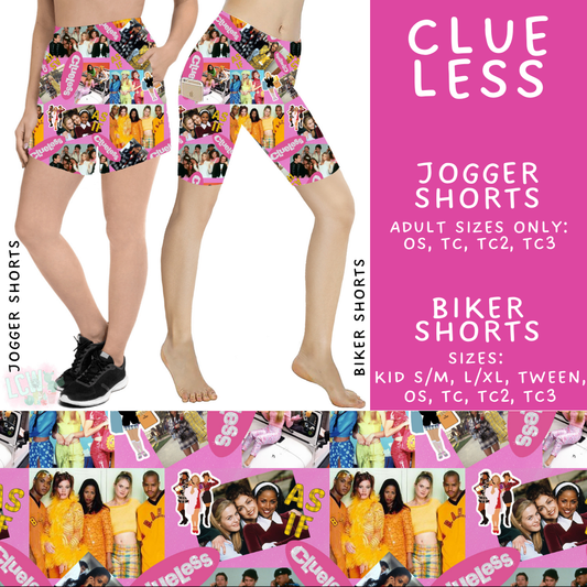 Batch #502 - Show Time - Closes 3/11 - ETA mid May - Clue Less Biker & Jogger Shorts