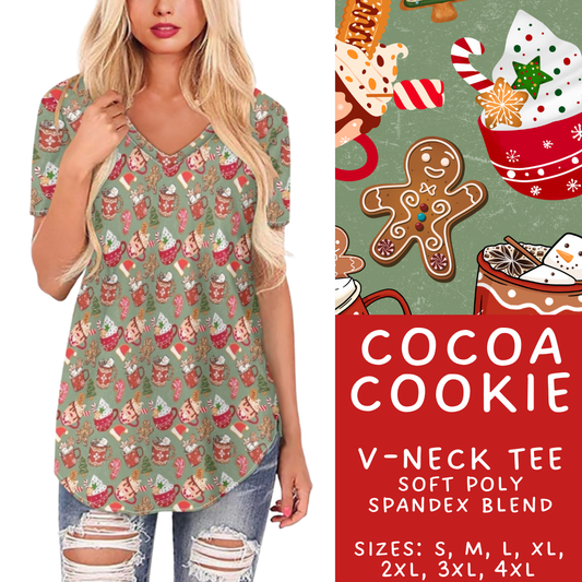 Batch #424 - Jingle All The Way - Closes 10/3 - ETA mid/late Nov - Cocoa Cookie V-Neck Tee