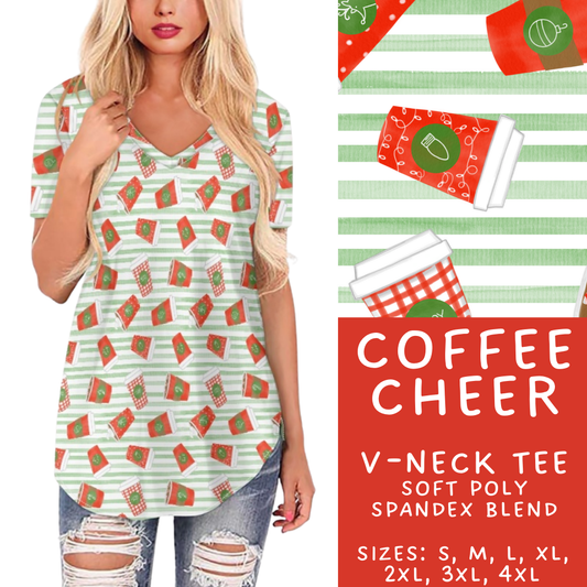 Batch #428 - Christmas Spirit - Closes 10/10 - ETA late Nov - Coffee Cheer V-Neck Tee