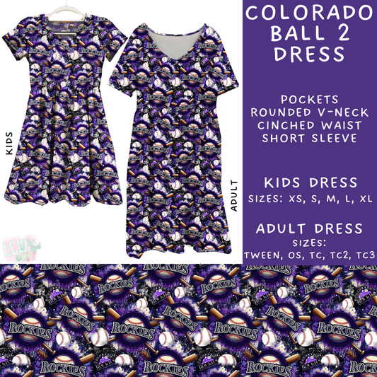 Batch #498 - Strike Out 3 - Closes 3/2 - ETA early May - Colorado Ball 2 Adult & Kids Dresses - Alonna's Legging Land