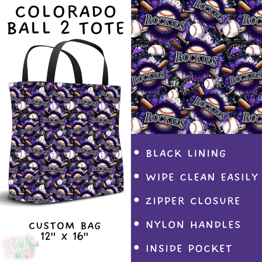 Batch #498 - Strike Out 3 - Closes 3/2 - ETA early May - Colorado Ball 2 Tote - Alonna's Legging Land