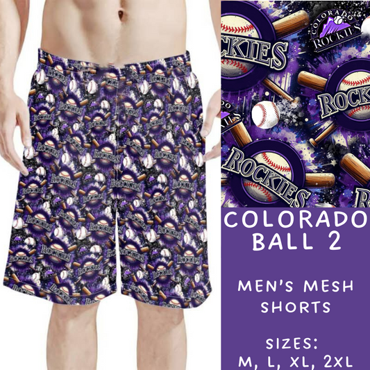 Batch #498 - Strike Out 3 - Closes 3/2 - ETA early May - Colorado Ball 2 Men's Shorts