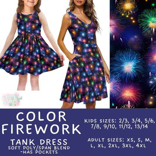 Batch #335 - RWB Tank Dresses - Closes 5/8 - ETA mid June - Color Firework Women's & Girl's Tank Dress