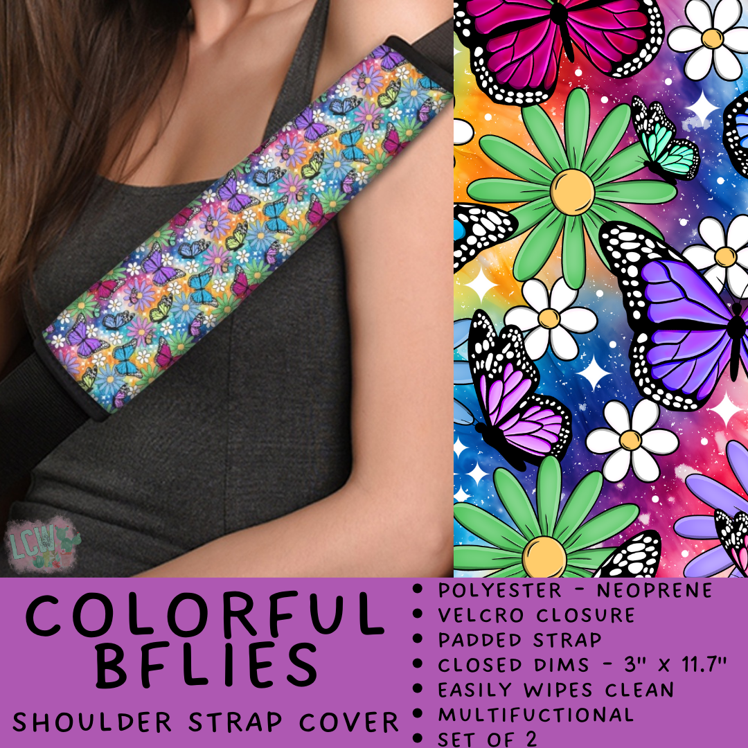 Batch #423 - Car Accessories - Closes 10/2 - ETA mid/late Nov - Colorful BFlies Shoulder Strap Pads