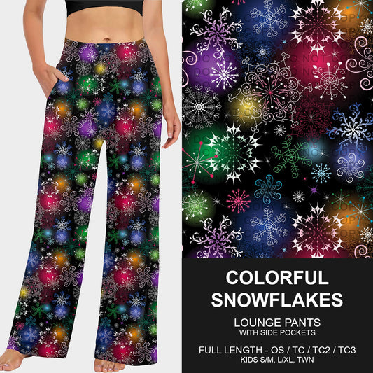 B253 - Preorder Colorful Snowflakes Lounge Pants (Closes 9/28. ETA late Nov.)