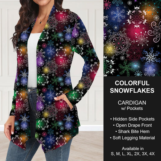 B253 - Preorder Colorful Snowflakes Cardigan w/ Pockets (Closes 9/28. ETA: late Nov.)