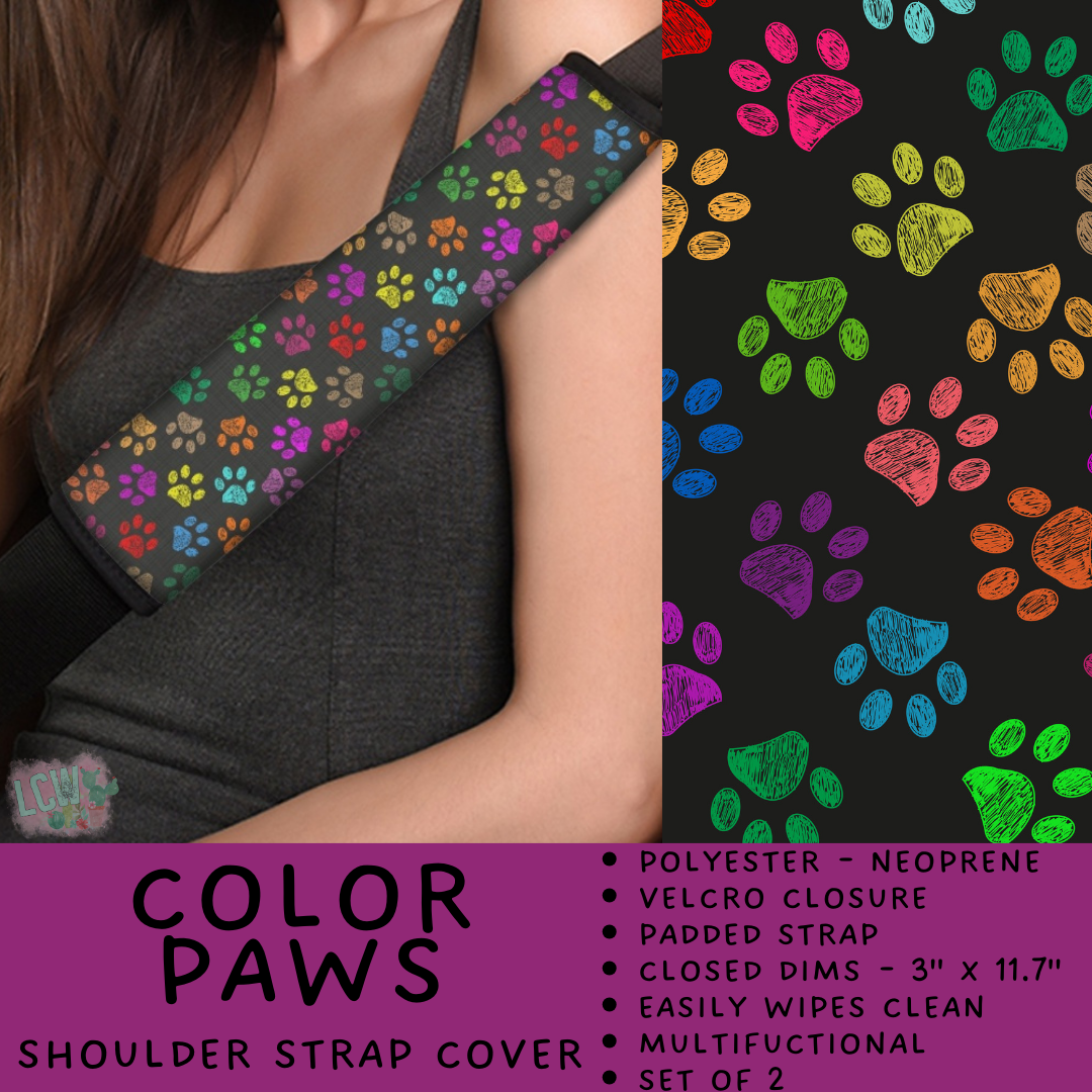 Batch #423 - Car Accessories - Closes 10/2 - ETA mid/late Nov - Color Paws Shoulder Strap Pads