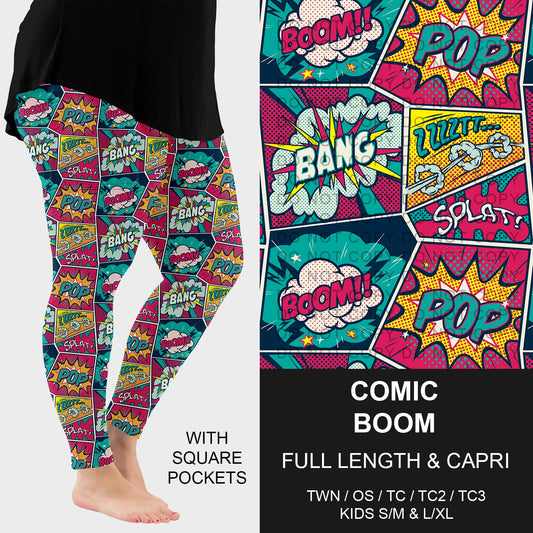 B286 - Preorder Comic Boom Leggings w/ Pockets (Closes 4/19. ETA: late June)