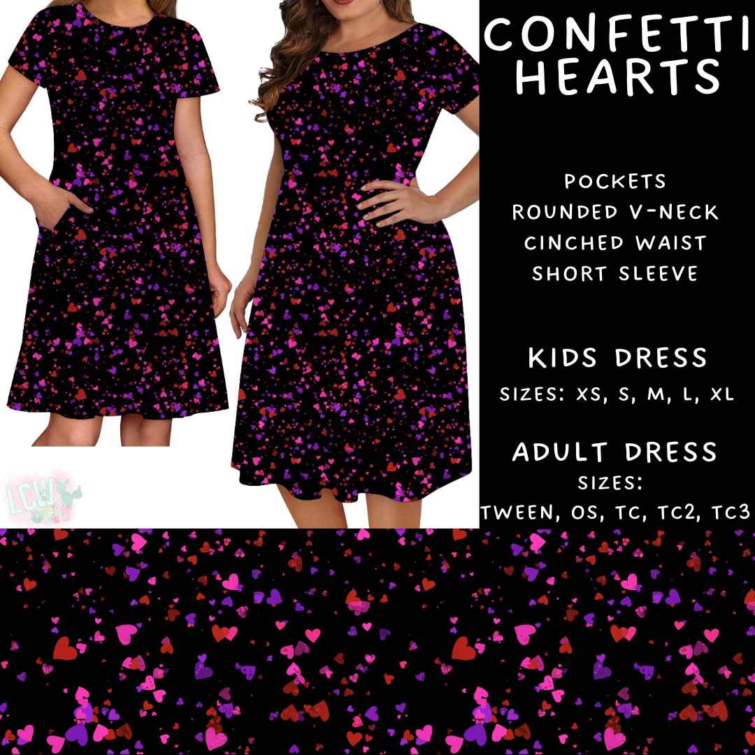 Batch #452 - Mom & Me Love - Closes 11/21 - ETA early Jan - Confetti Hearts Womens & Girls Dresses
